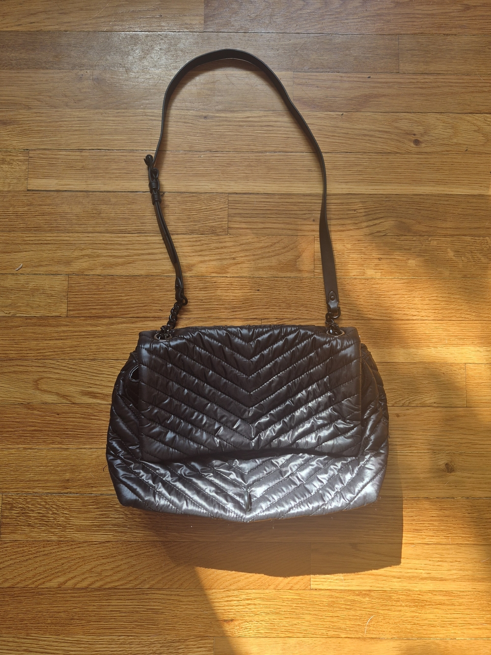 Rebecca Minkoff Quilted Chevron Shoulder Bag in Black